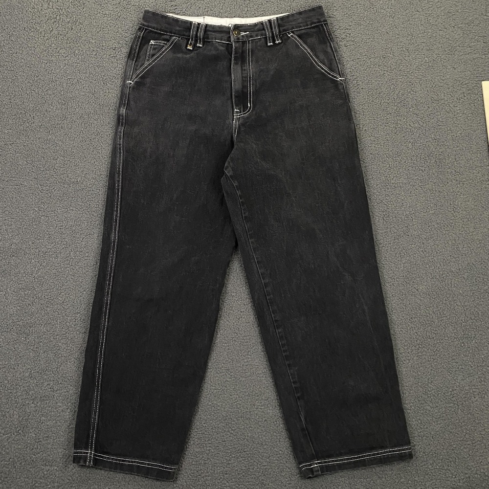 Lazy Oaf Jeans FITS 30 BlackHigh Rise Relaxed Tapered Cropped Denim‎